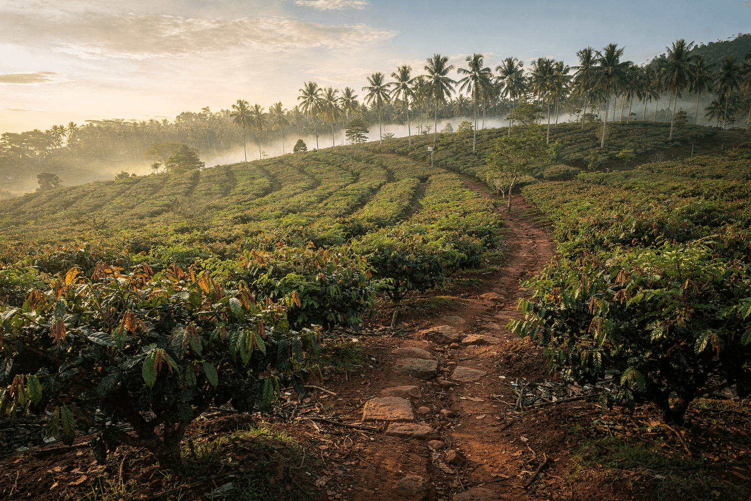 Sri Lankan Cinnamon plantation at dawn